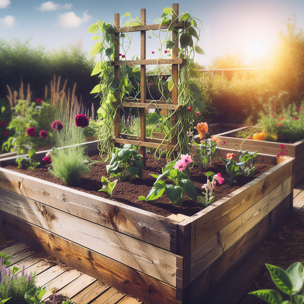 DIY Raised Garden Bed with Trellis